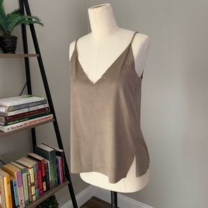 NWT Zara Suede-like V neck Tank